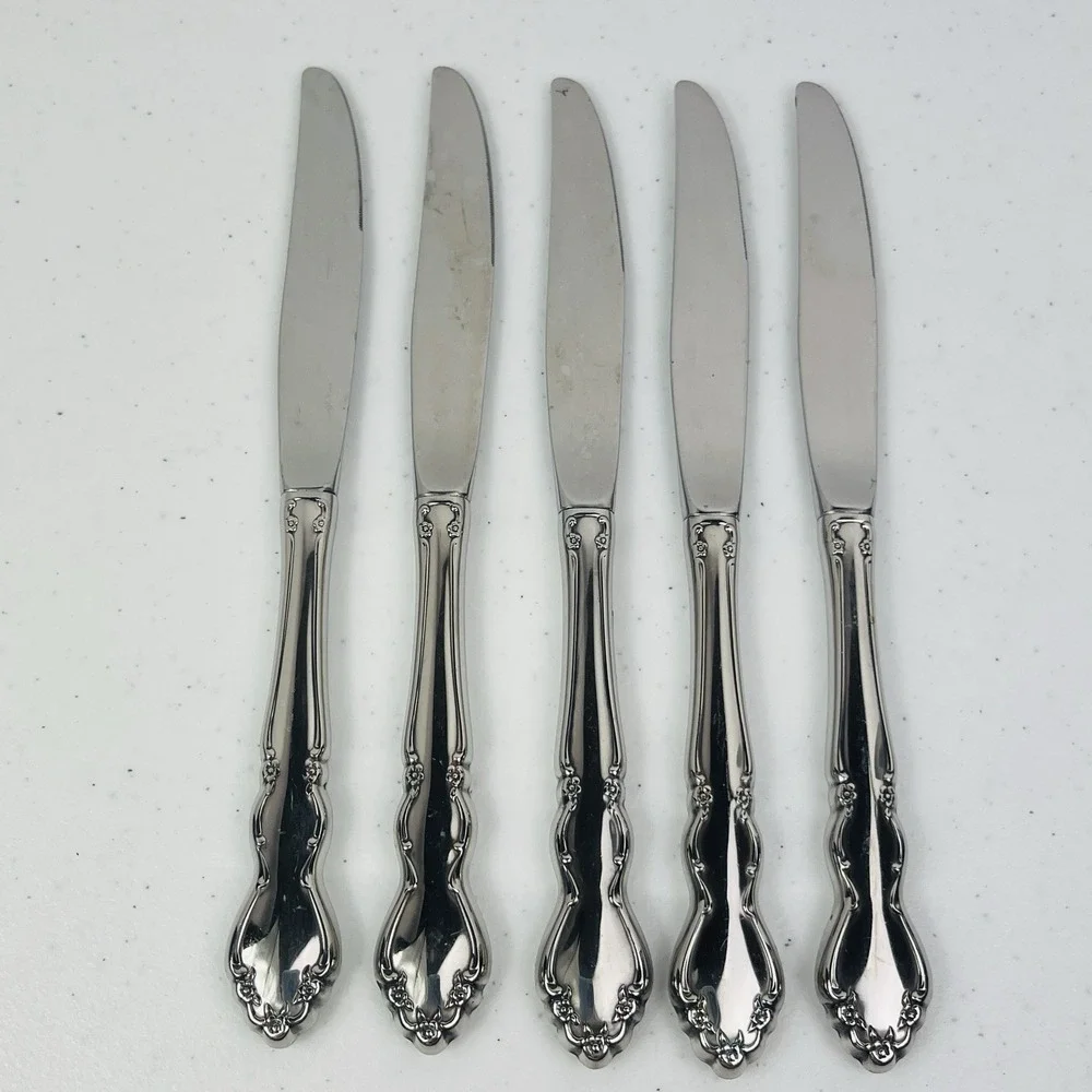 Oneida Dover Dinner Knives Hollow Set‎ of 5 Stainless 9